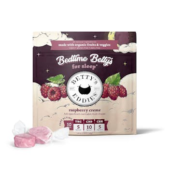 Bedtime Betty's: Raspberry Crème Chews w/ THC, CBD, & CBN